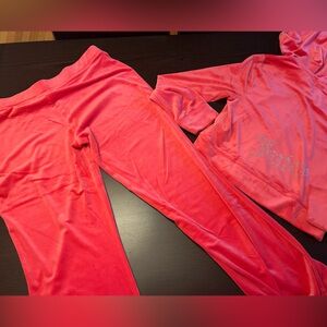 NWT Juicy Couture Velour Pink party Track Suit sweatsuit size x-large wome… xl